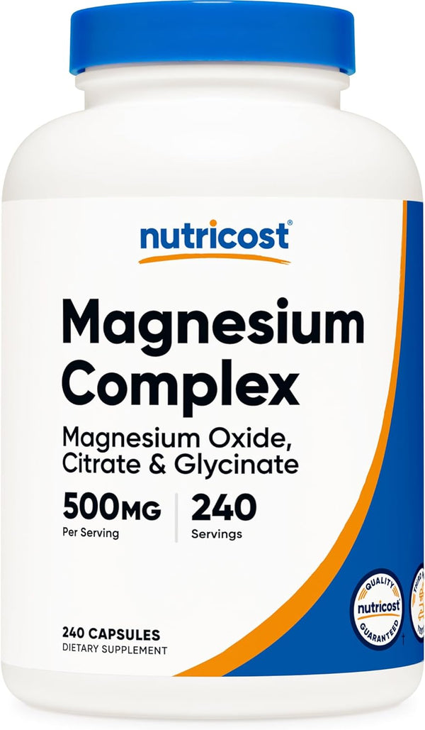 Nutricost Complejo de magnesio 500 mg, 240 cápsulas