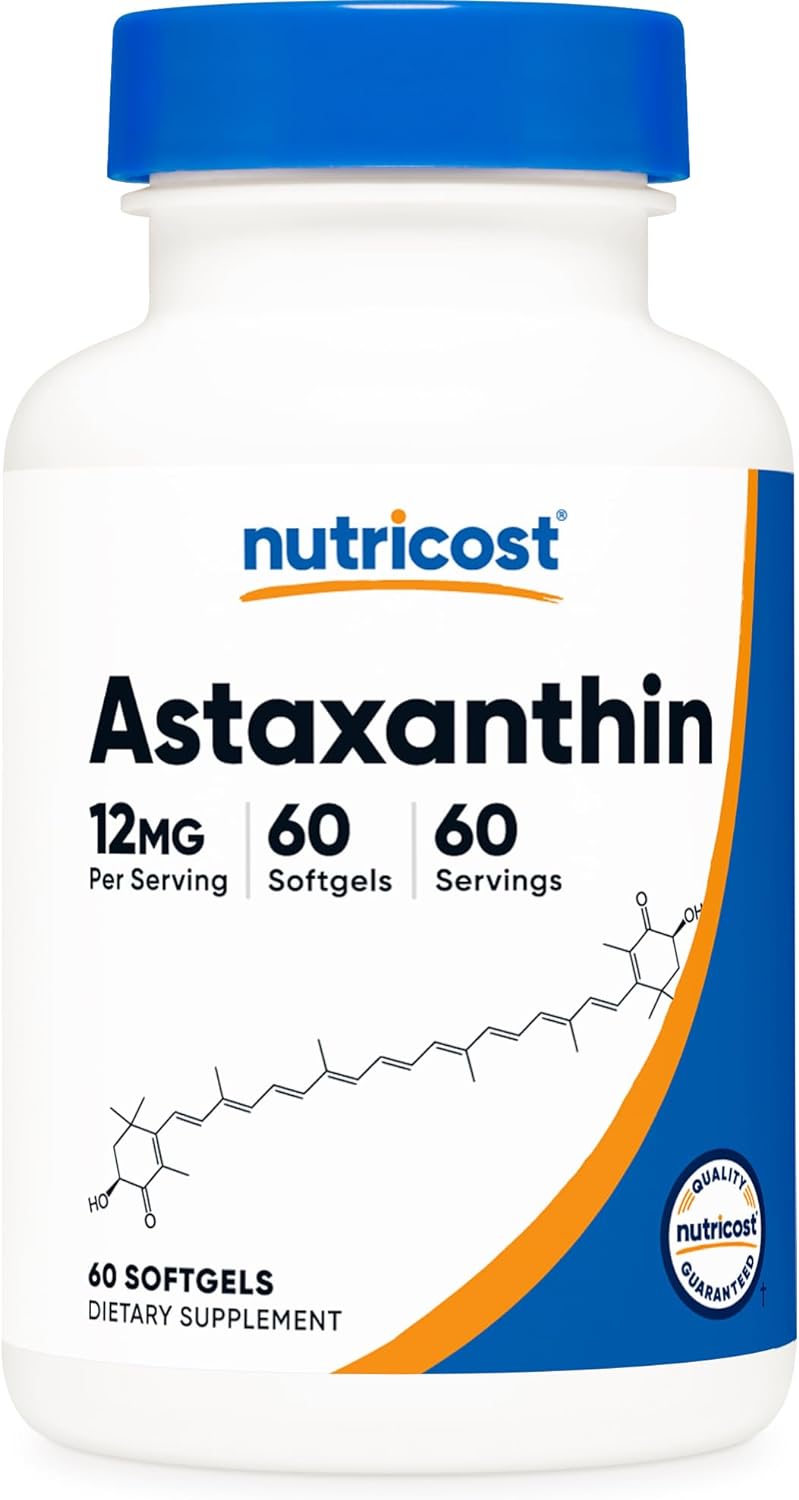 Nutricost Astaxanthin 12mg, 60 Softgel Cápsulas