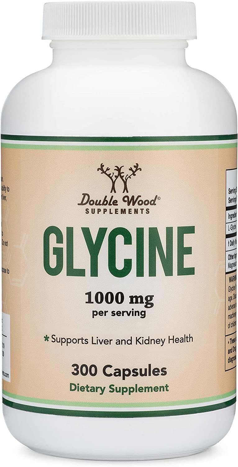 Double Wood Suplemento De Glicina, Aminoácido Para Apoyo De Calidad Del Sueño (Glicina) - 1.000 Mg - 300 Cápsulas