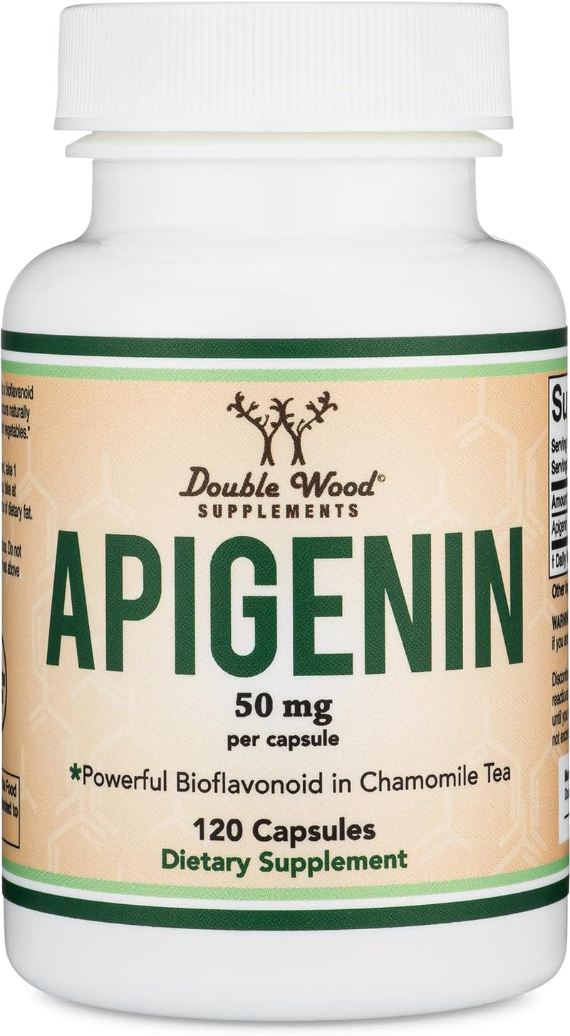 Double Wood Suplemento de Apigenina – 50 mg por cápsula, 120 unidades