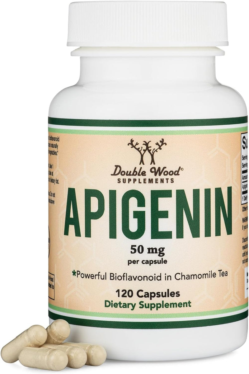 Double Wood Suplemento de Apigenina – 50 mg por cápsula, 120 unidades