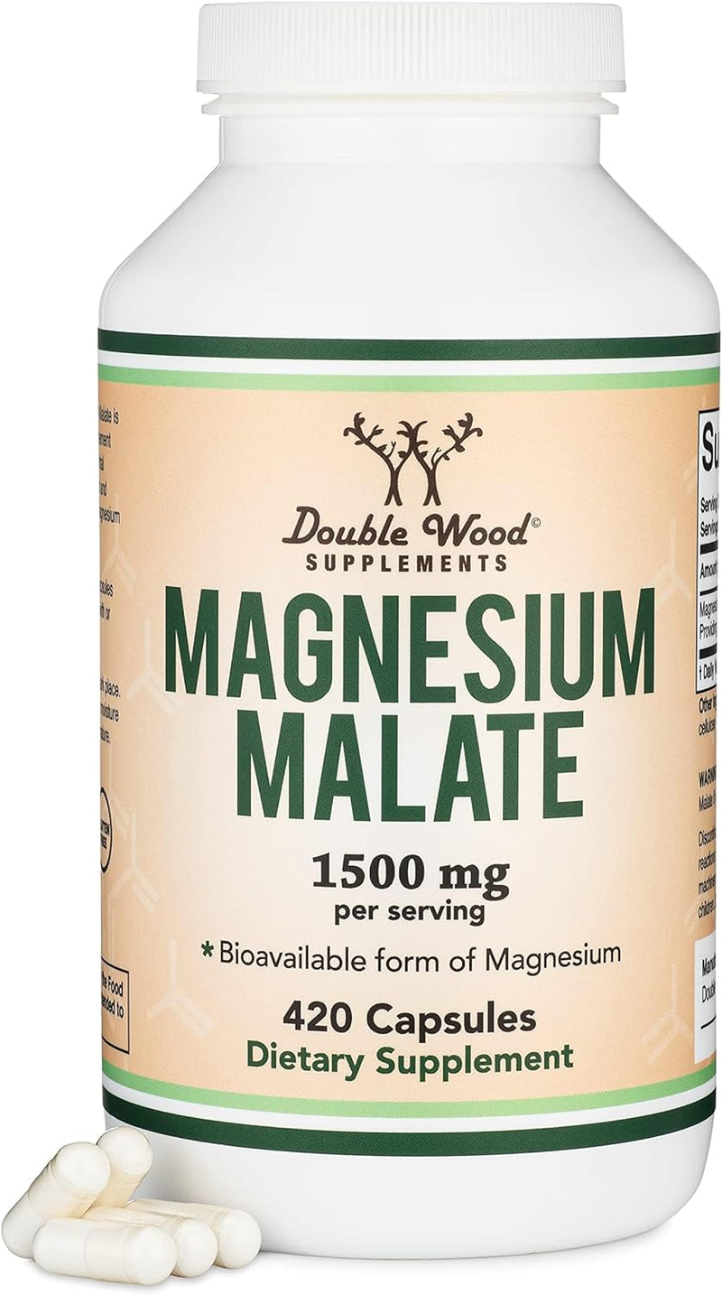 Double Wood Malato De Magnesio 500Mg 420 Capsulas Sin Sabor