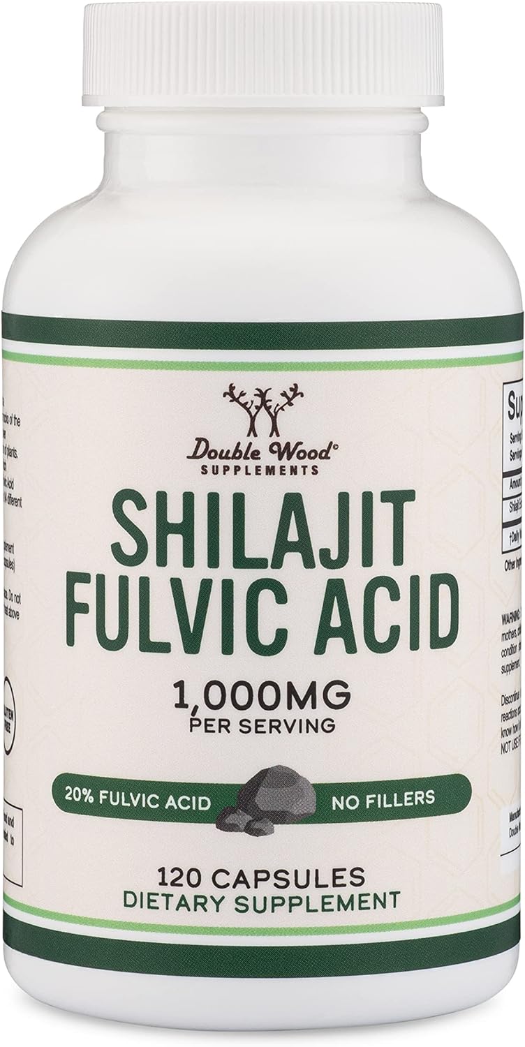 Double Wood Shilajit Cápsulas puras del Himalaya 1,000 mg, 120 cápsulas