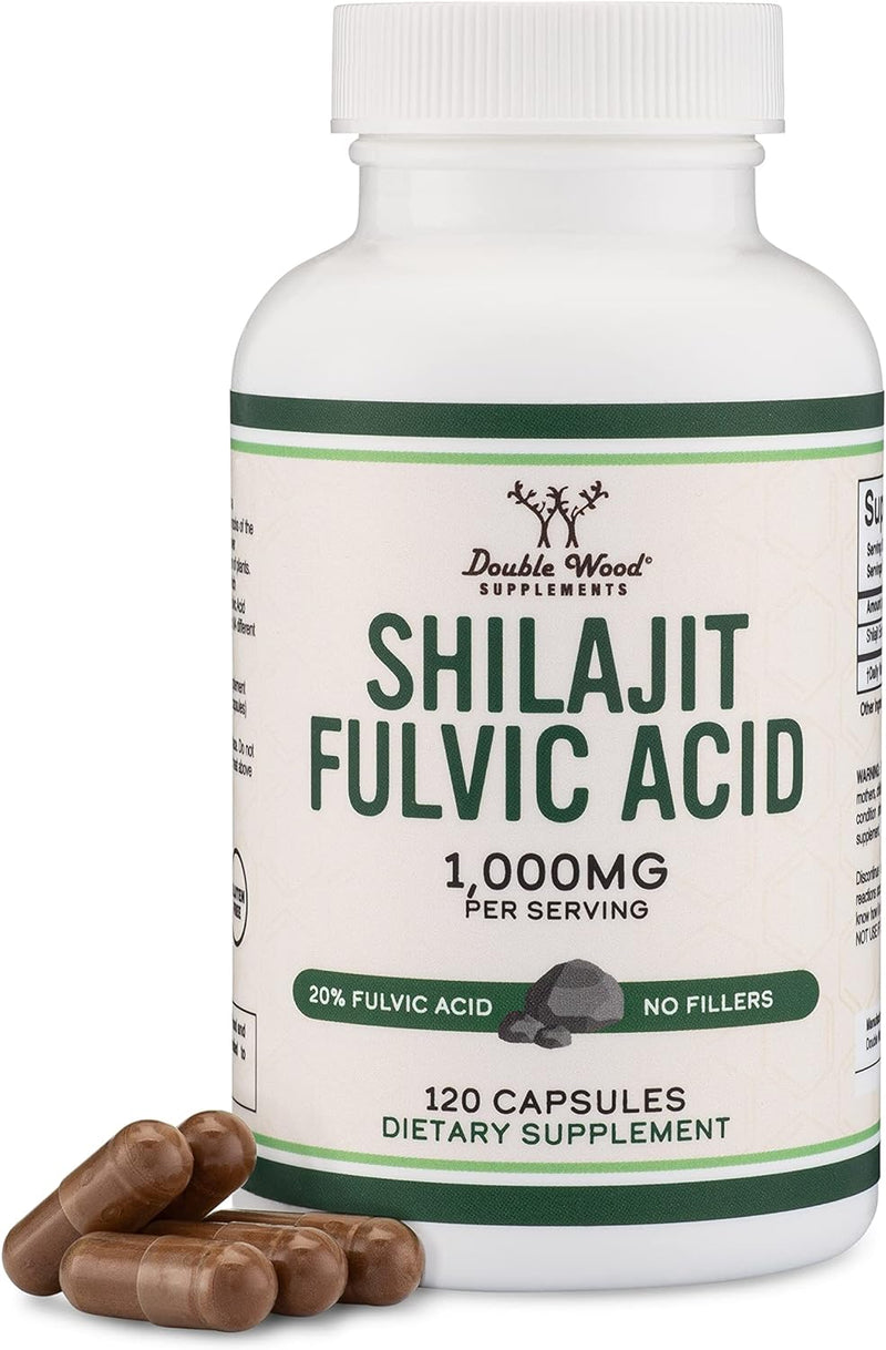 Double Wood Shilajit Cápsulas puras del Himalaya 1,000 mg, 120 cápsulas