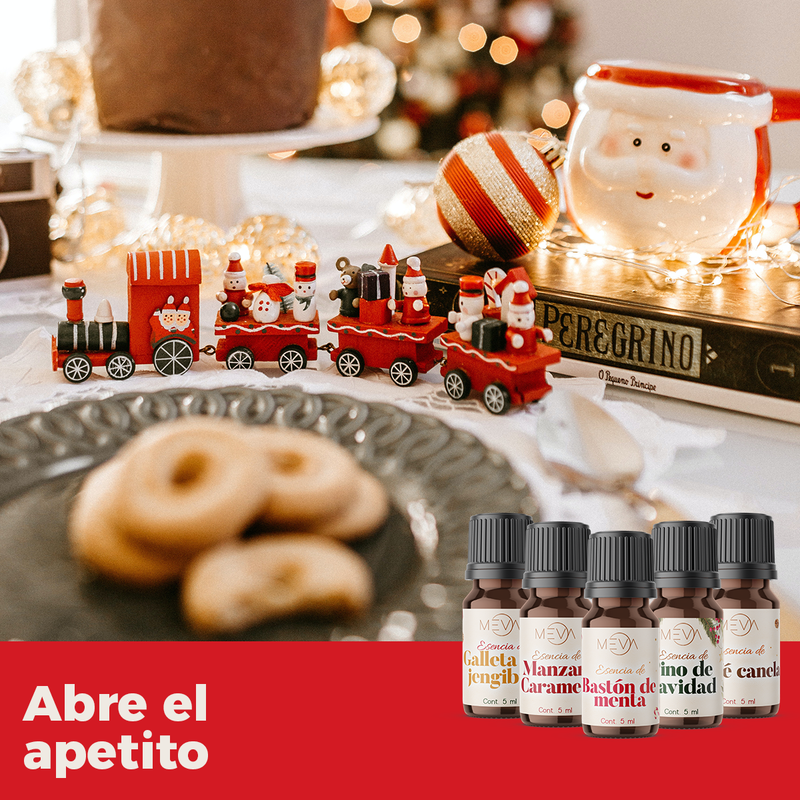 Esencias Navidad, Para Difusor MEVA, Kit de 5 frascos de 5 ml - MEVA.MX