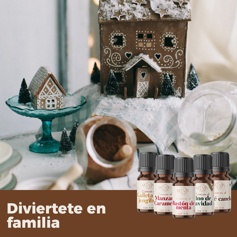 Esencias Navidad, Para Difusor MEVA, Kit de 5 frascos de 5 ml - MEVA.MX