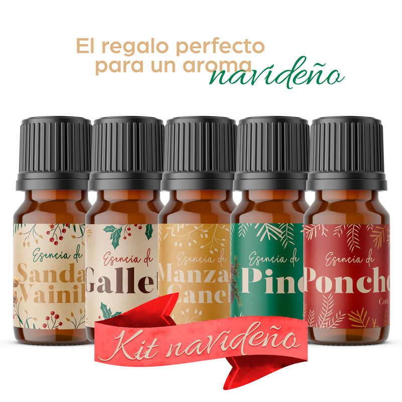 Esencias Navidad, Para Difusor MEVA, Edición 2020, Kit de 5 frascos de 5 ml - MEVA.MX