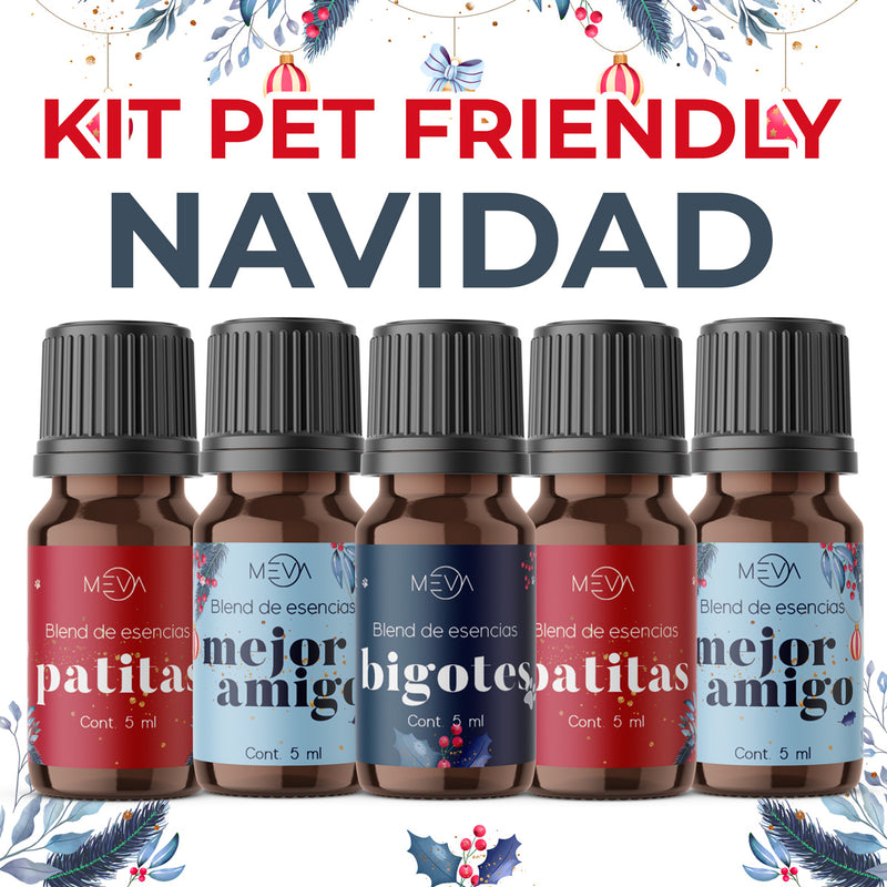 Esencias KIT PET FRIENDLY NAVIDAD, Para Difusor MEVA Kit de 5 frascos 5 ml - MEVA.MX