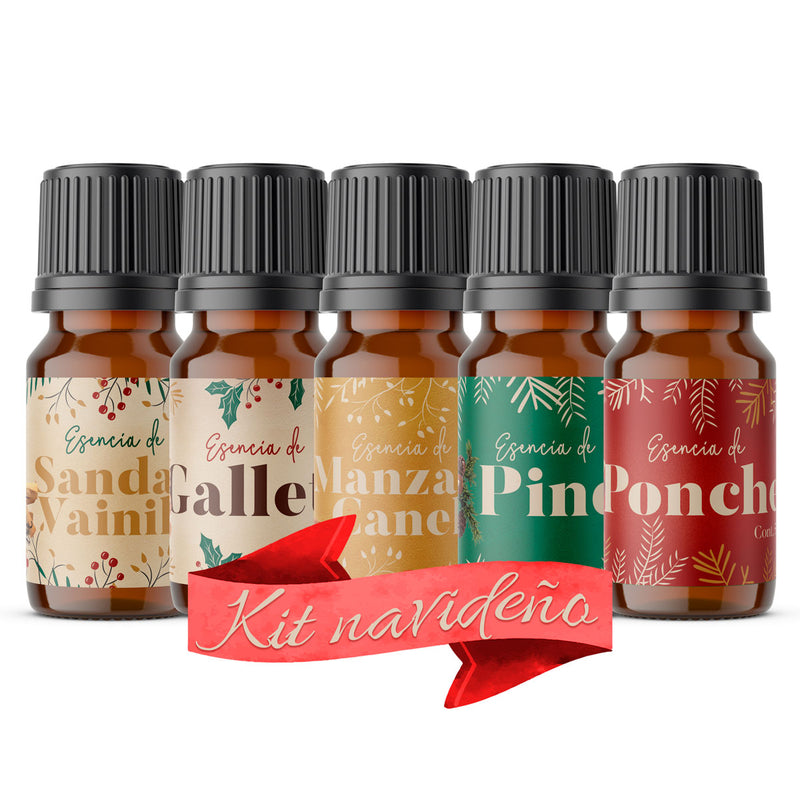 Esencias Navidad, Para Difusor MEVA, Edición 2020, Kit de 5 frascos de 5 ml - MEVA.MX