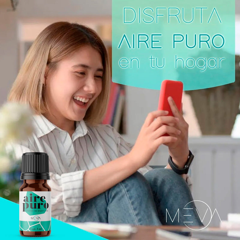 Esencias KIT AIRE PURO, Para Difusor MEVA Kit de 5 frascos 5 ml - MEVA.MX